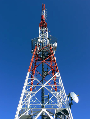 Estação base 4G 5G Área costeira Galvanizado a quente Telecomunicações Ângulo Torre de aço