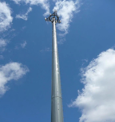 Torre de comunicação de tubo único galvanizado a quente fácil de instalar e suporta 4G 5G